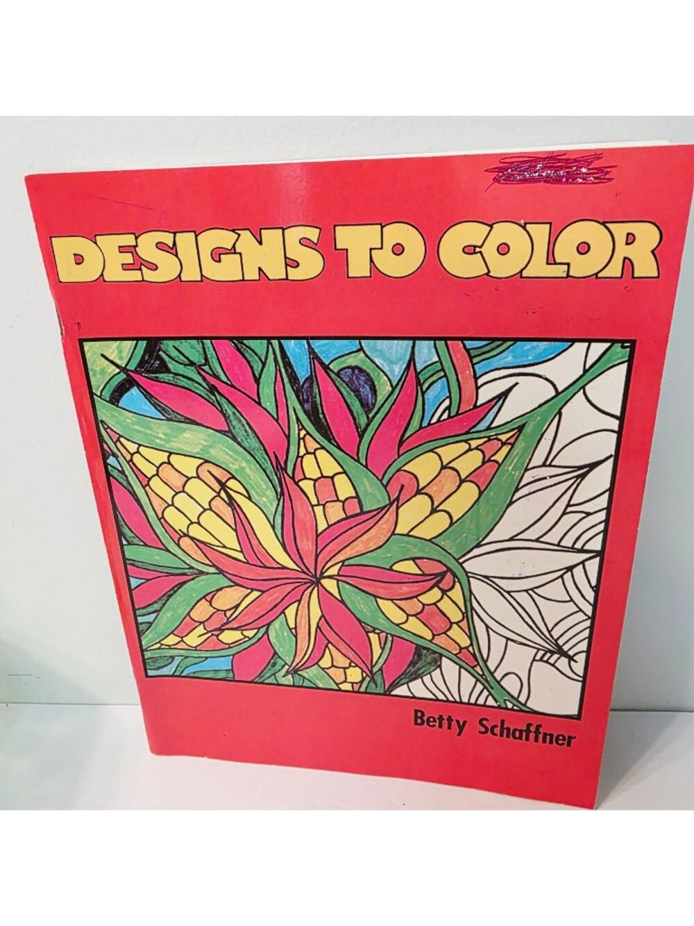 Vtg 80's Retro Groovy Betty Schaffner Designs to Color Coloring Book CLEAN